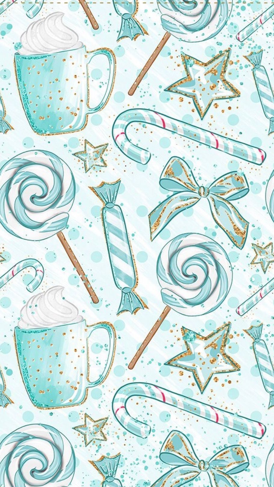 Blue themed candy Christmas wallpaper. Cute christmas wallpaper, Christmas wallpaper, Holiday wallpaper