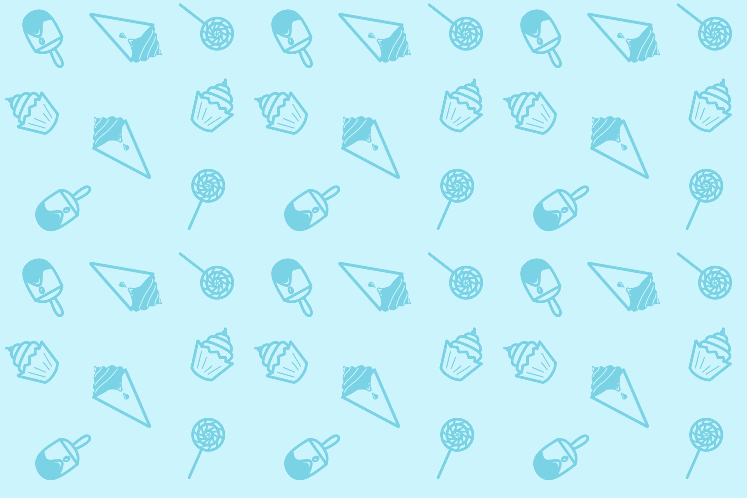 ice creams and cupcakes digital wallpaper #Minimalism #Blue #Candy