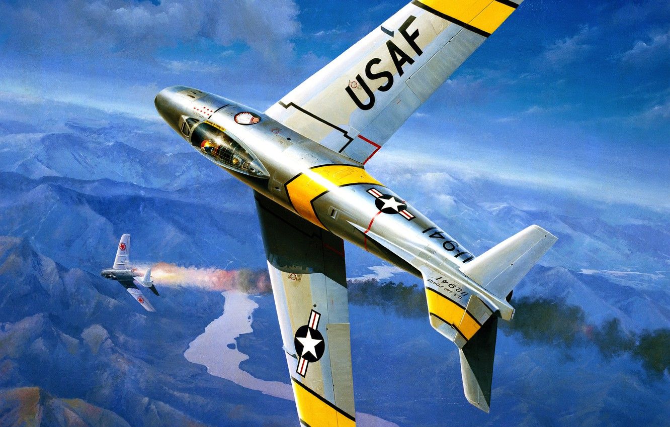Wallpaper War, Art, Airplane, Painting, Aviation, Jet, F 86 Sabre