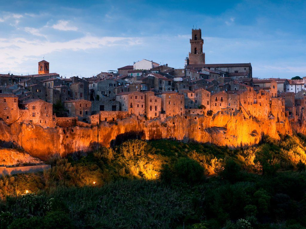 Pitigliano at Dusk, Maremma, Tuscany, Italy. Travel dreams, Italy