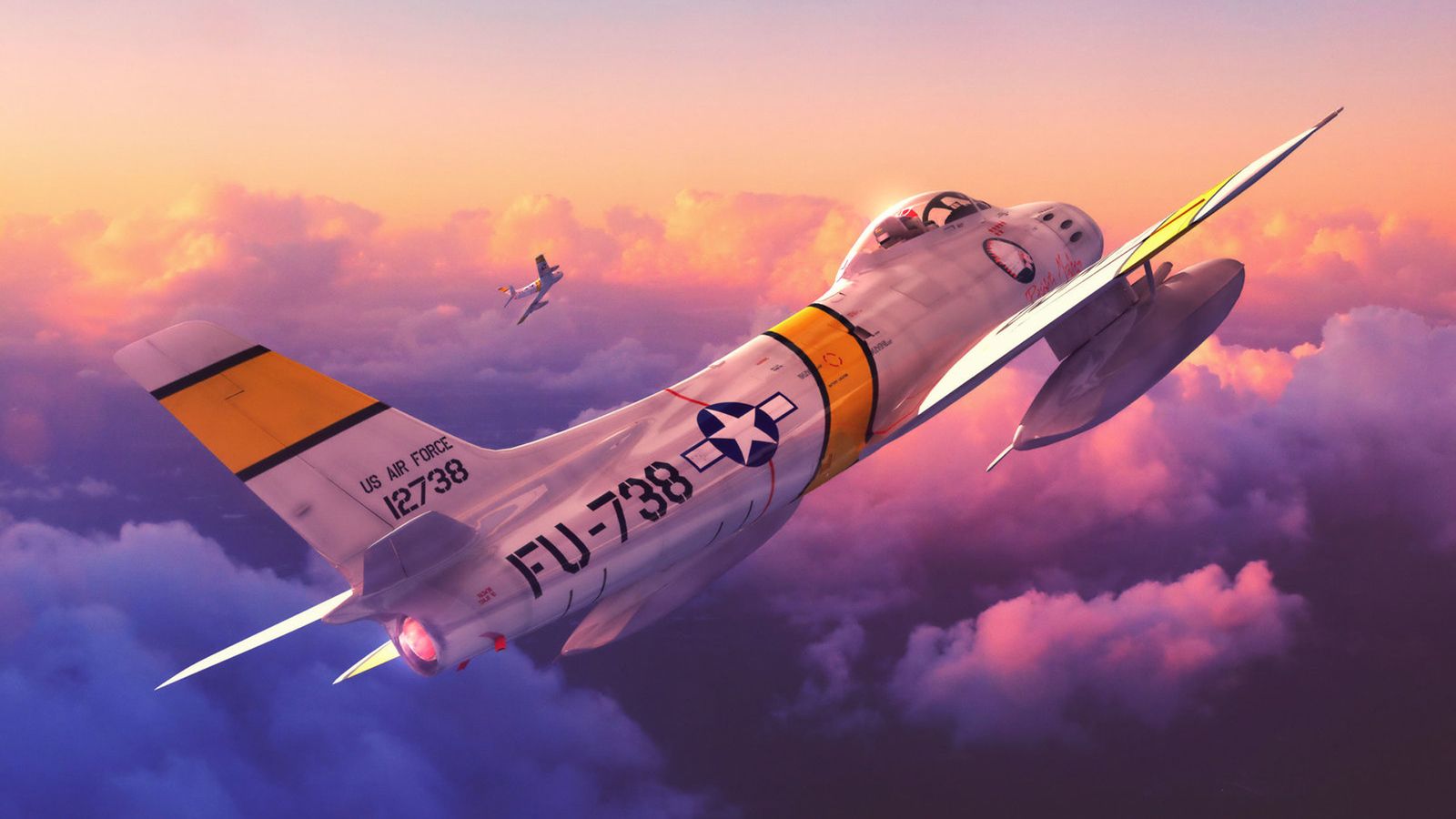 F 86 Sabres Planes Digital Art 1600x900 Resolution HD 4k