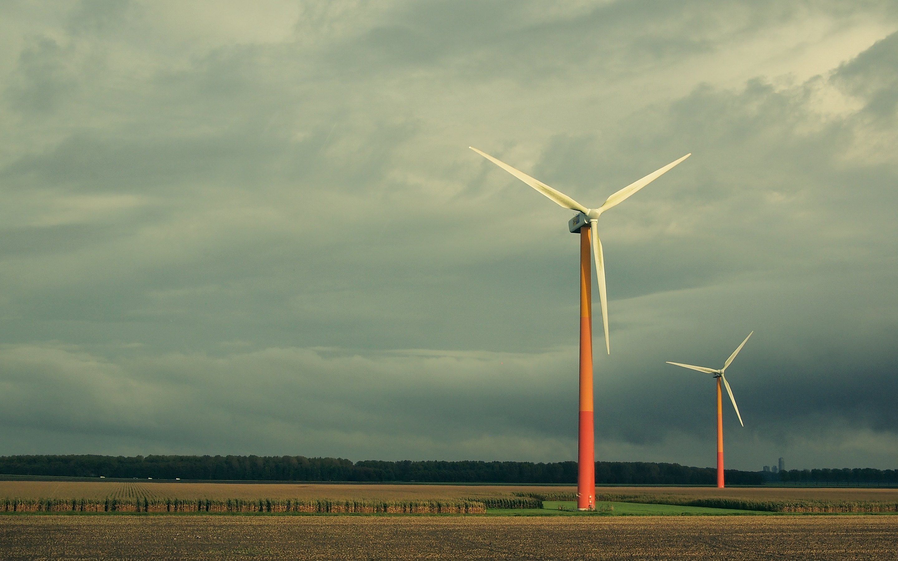 Renewable Energy. Landscape. Windmills. Nature Wallpaper · 4K HD