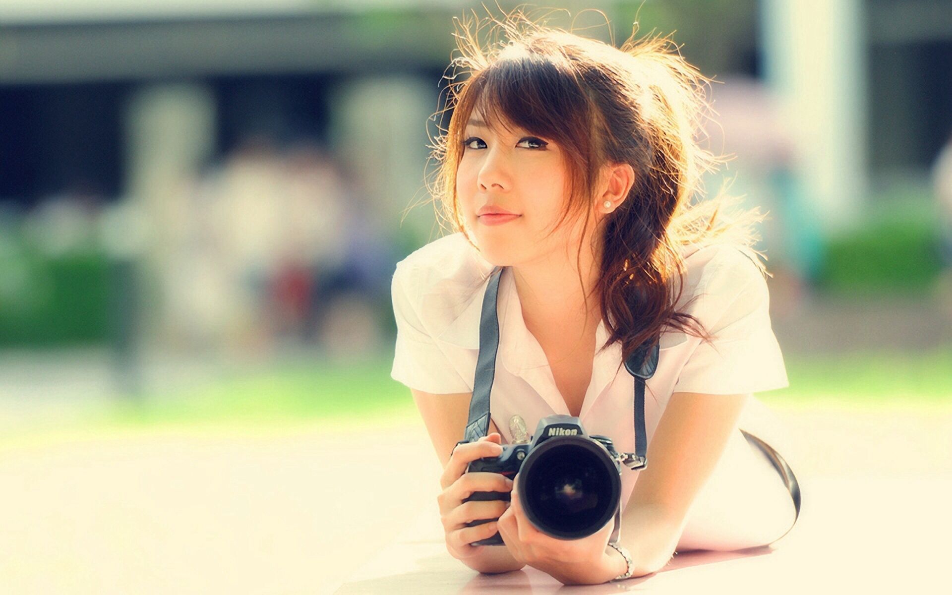 Korean. Girls with cameras, Smile girl, Beautiful girl HD wallpaper