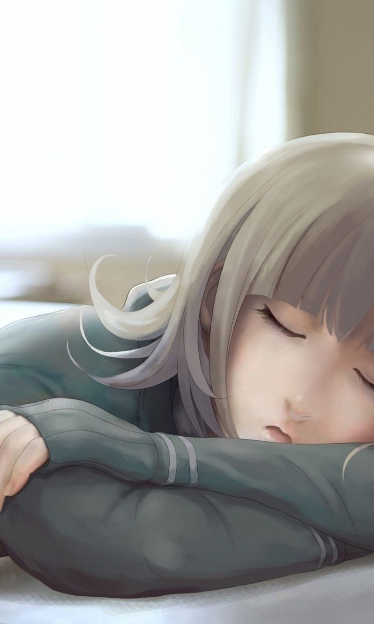 Download 768x1280 Anime Girl, Sleeping In Class Wallpaper