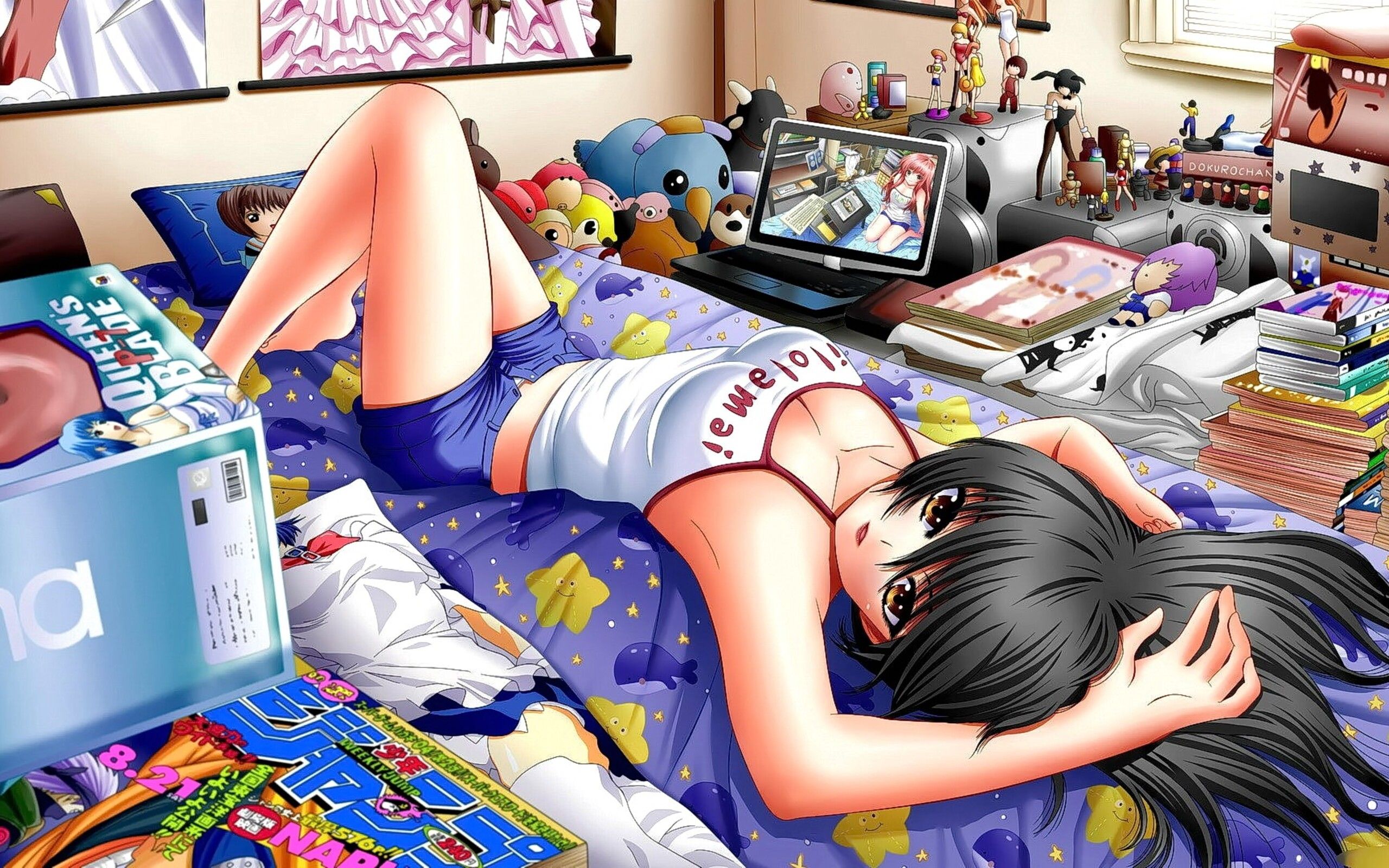 Anime Girl In Bedroom 2560x1600 Resolution HD 4k