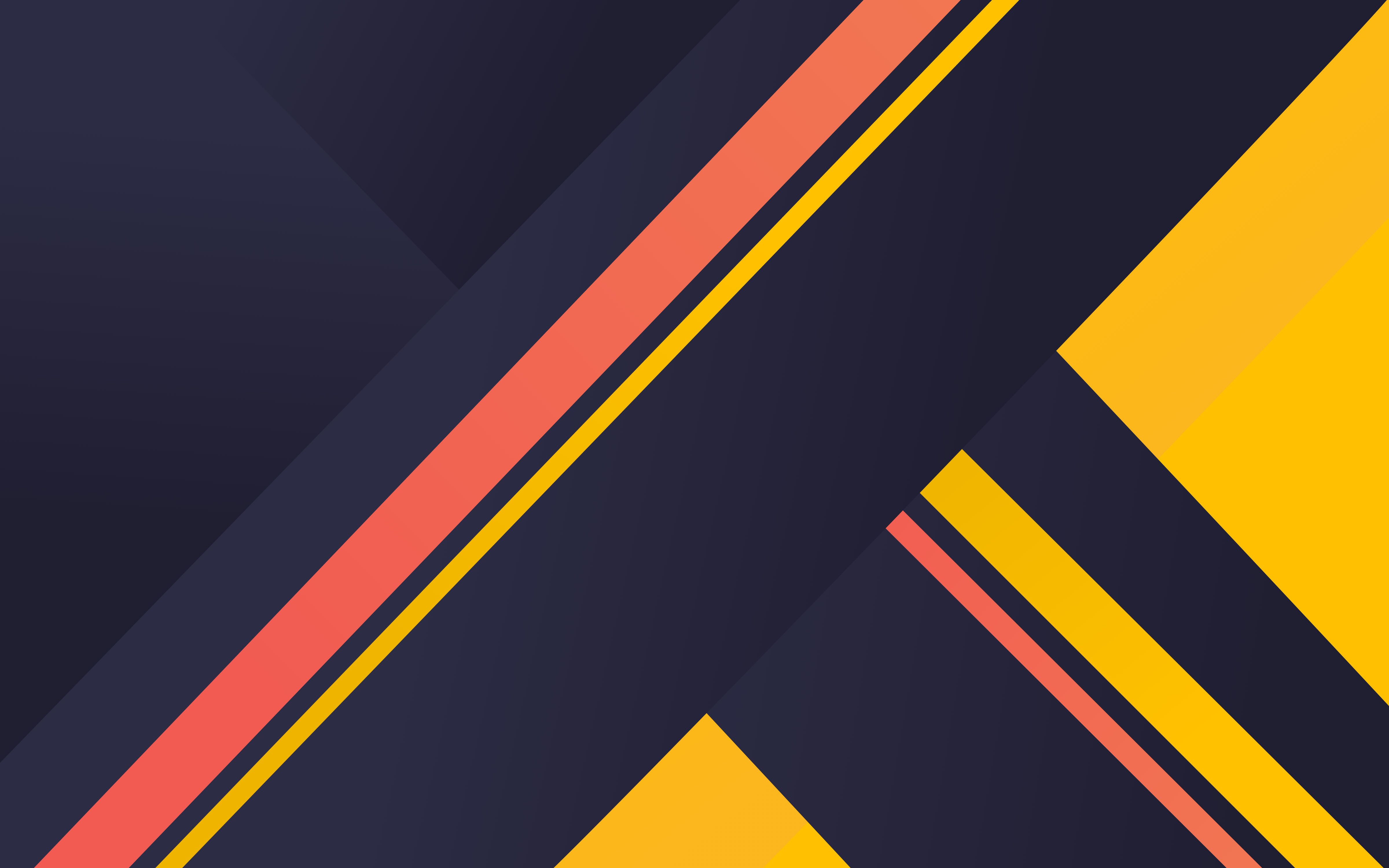 Geometric Material Yellow Blue Red 4k, HD Abstract, 4k Wallpaper