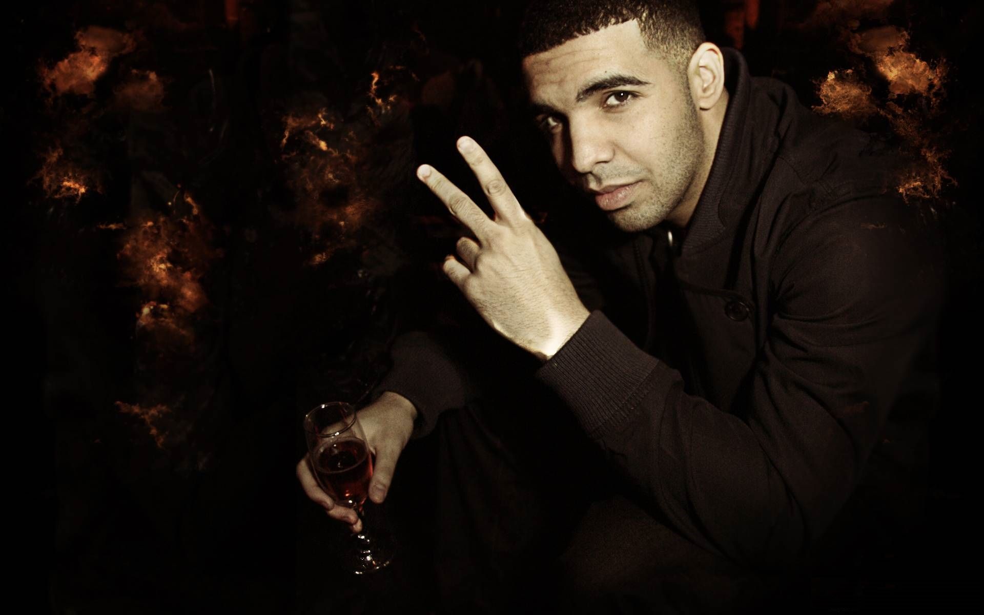 Drake Wallpaper HD Picture Doing Peace Sign