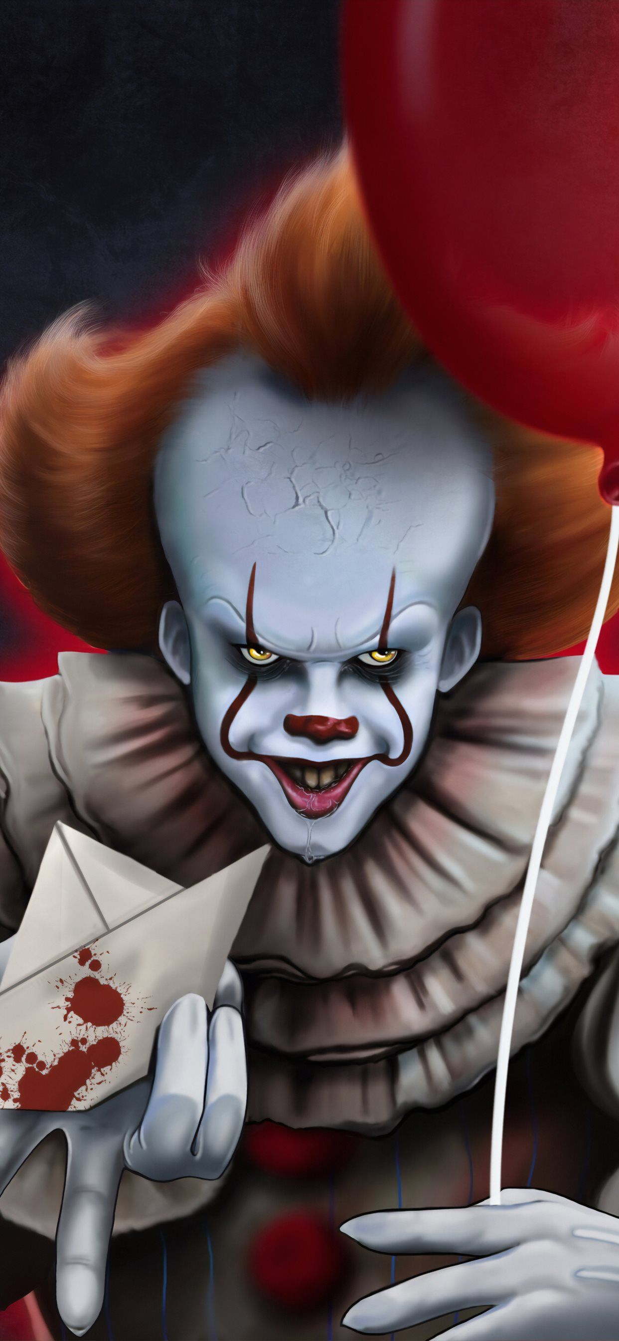 it chapter two 2019 4k pennywise art iPhone X Wallpaper Free Download