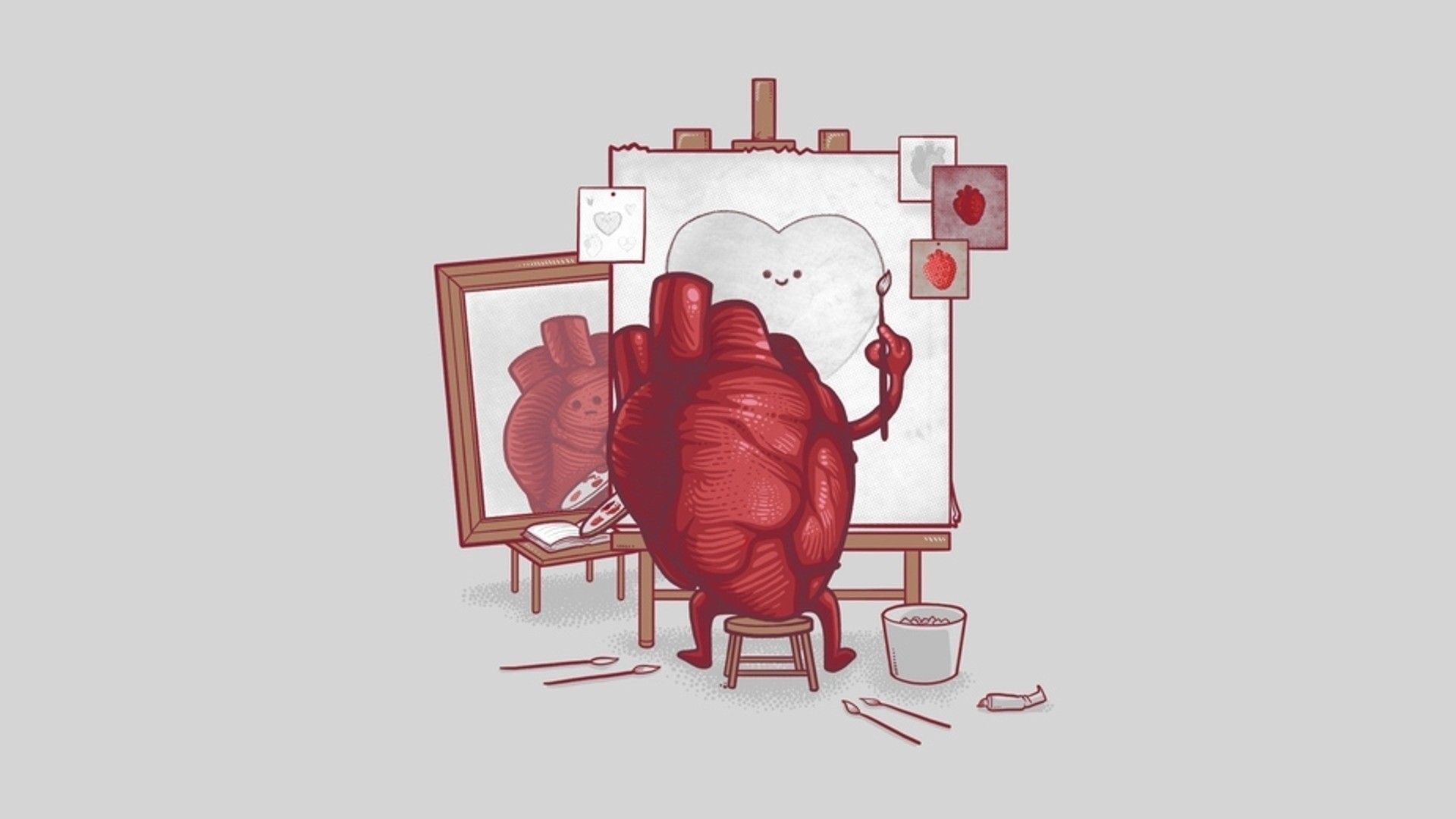 The Heart Draws A Self Portrait Wallpaper And Image, Picture, Photo