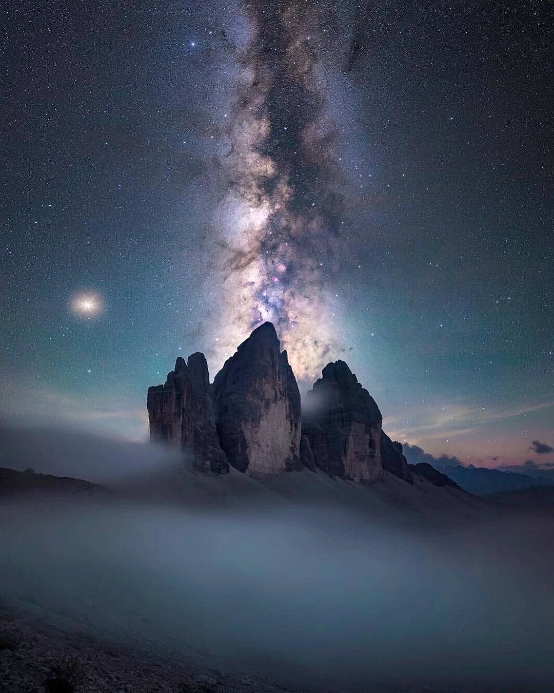 The Milky Way at Dolomites Unesco Italy [1080x1350] [Credit: on Instagram]. Milky way galaxy, Milky way, Galaxy picture