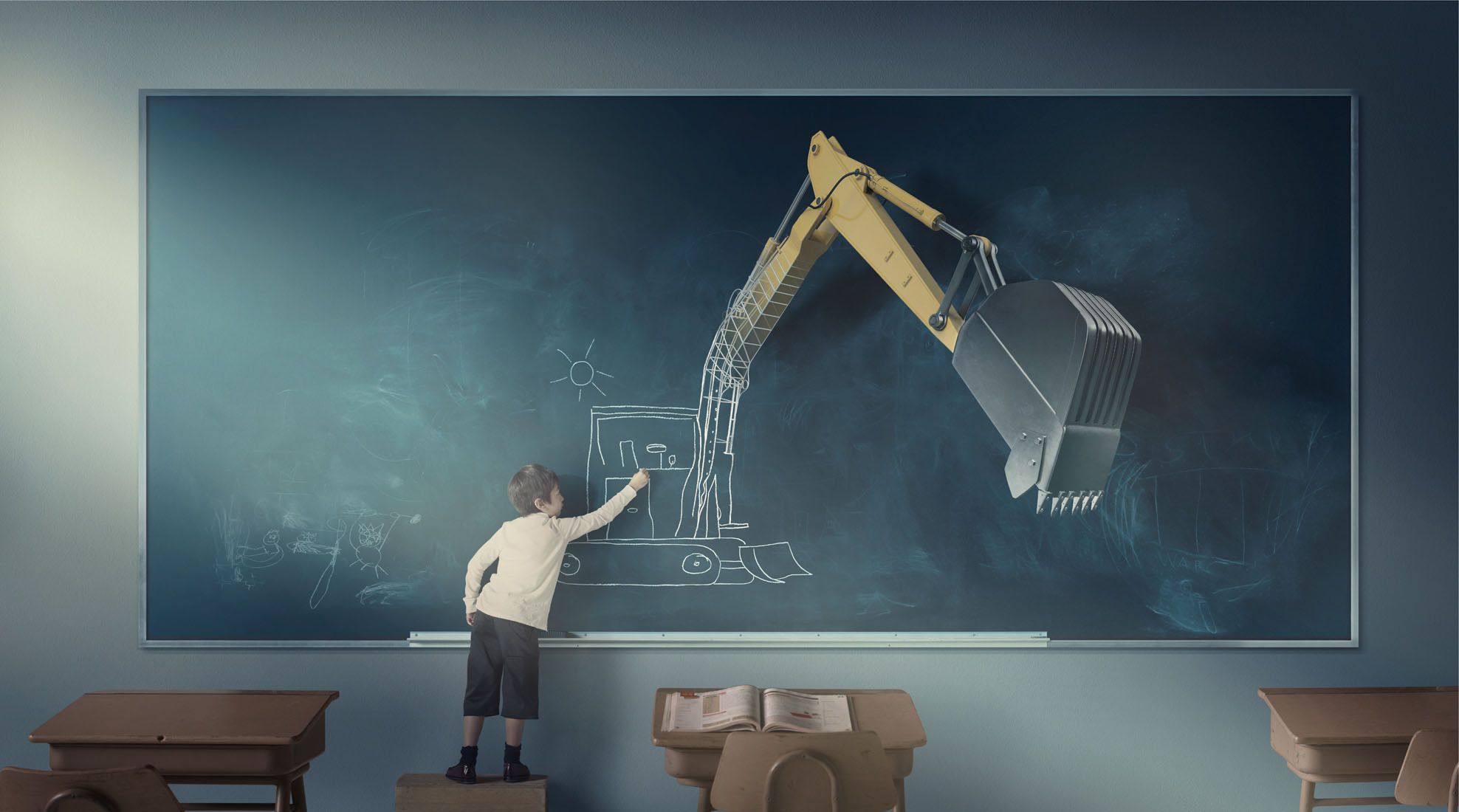 Free download Boy draws excavator wallpaper and image wallpaper