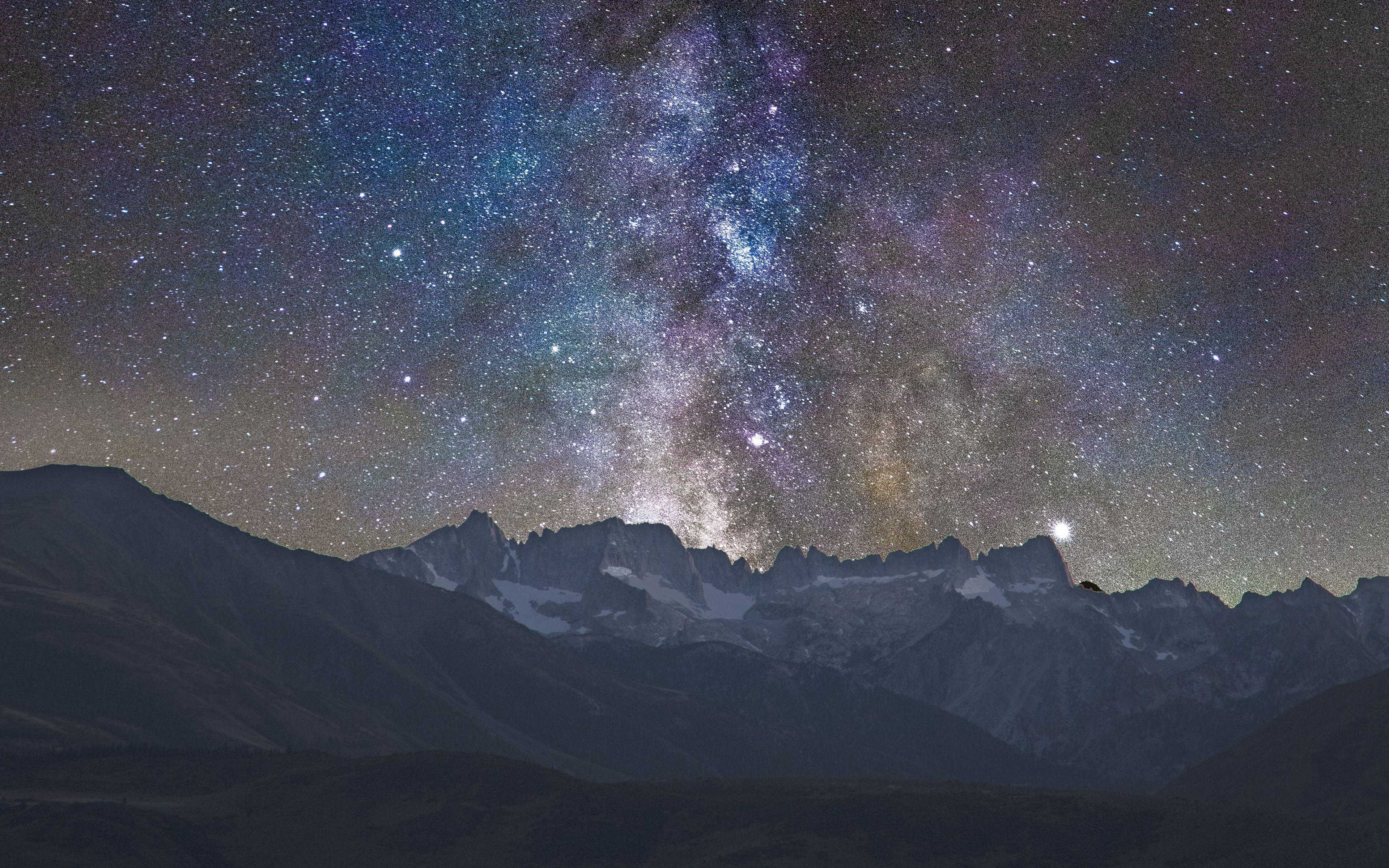 Download Milky way, galaxy, mountains, landscape wallpaper, 3840x 4K Ultra HD 16: Widescreen