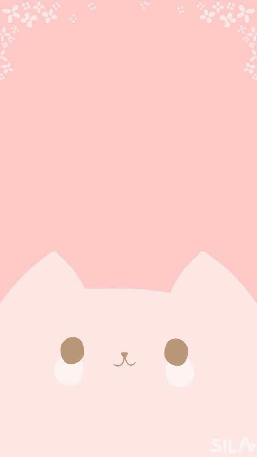 Kawaii Pink Cat Wallpaper