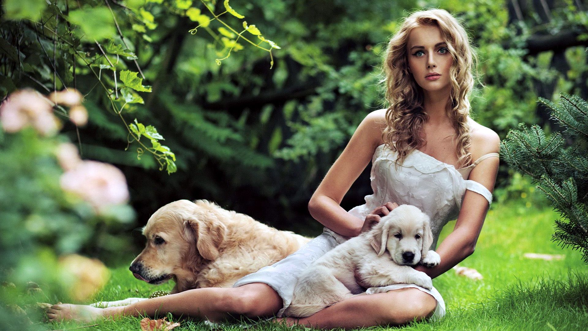 Dog Women Model Wallpaper HD / Desktop and Mobile Background