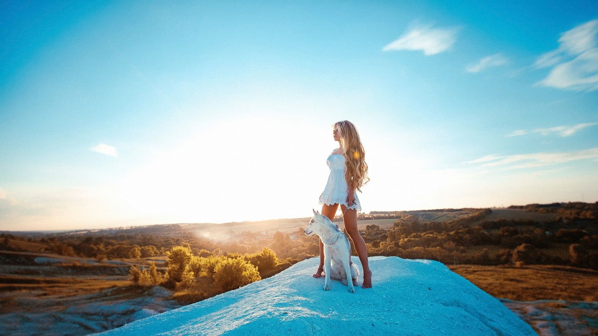 #long hair, #sky, #model, #dog, #landscape, #animals