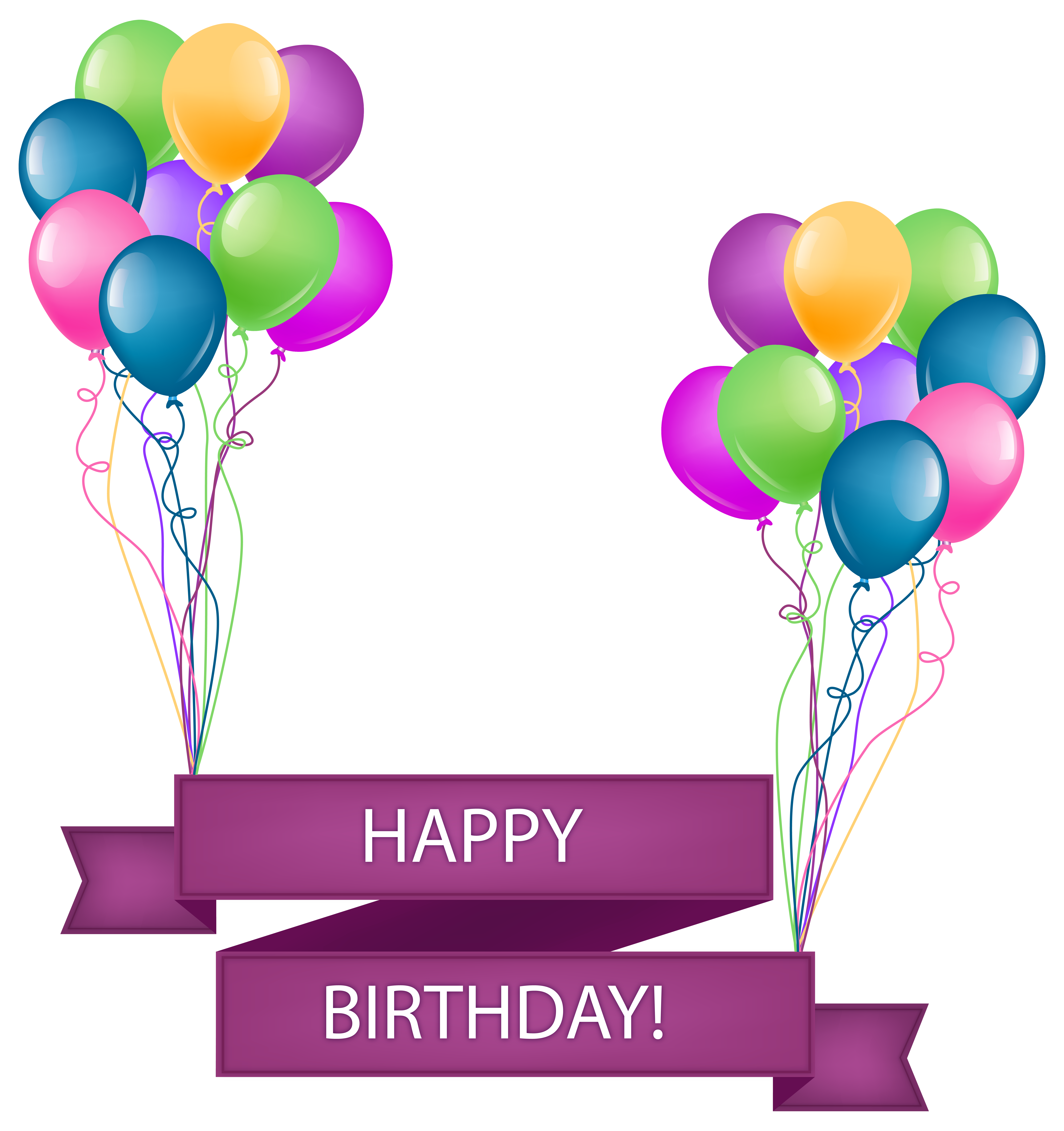 Happy Birthday Banner With Balloons Transparent PNG Clip Art Image Quality Image And Transparent PNG Free Clipart