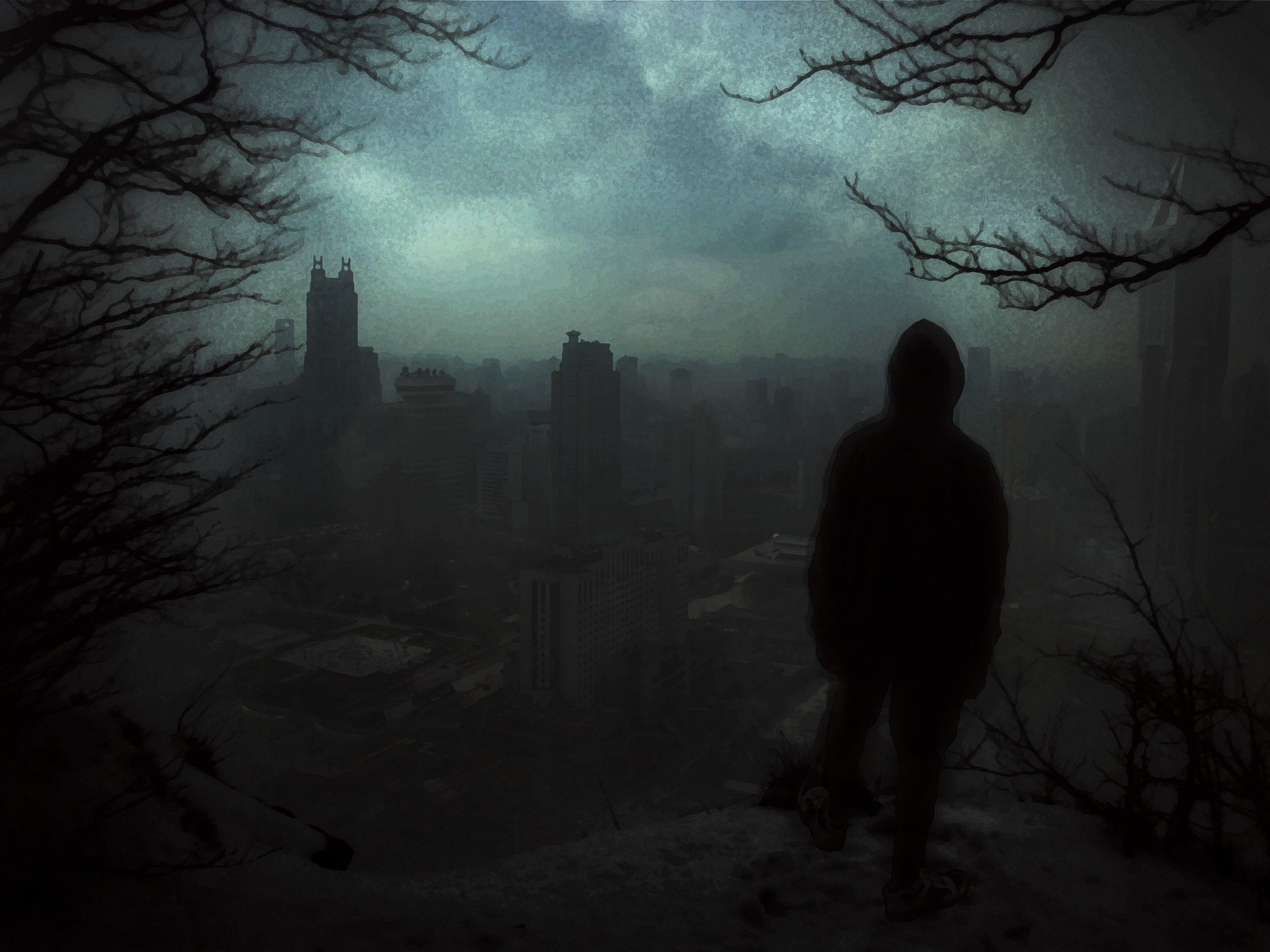 #nightmare, #Shanghai, #alone, #dark, #rear view, #trees