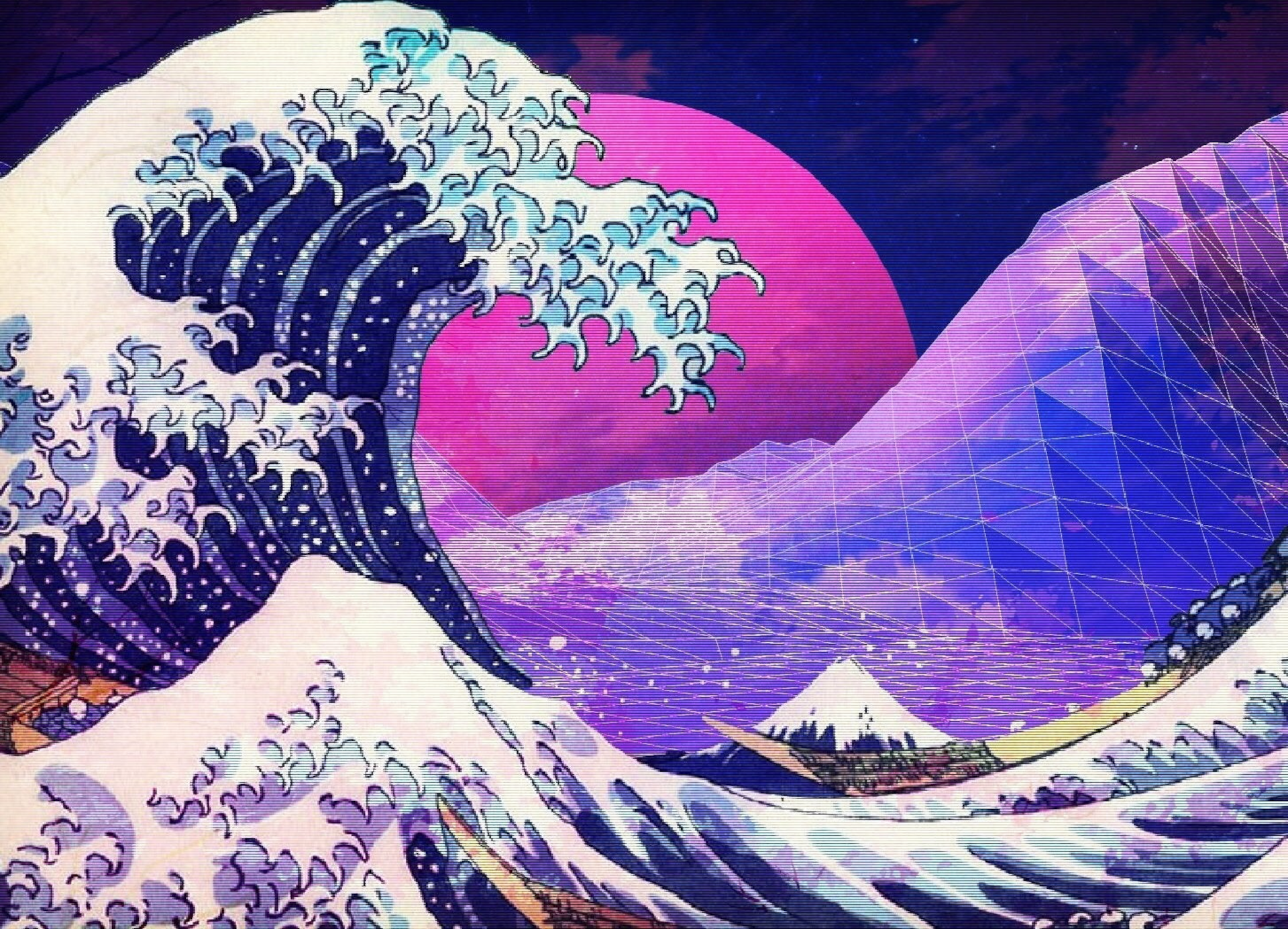 Aesthetic The Great Wave Wallpaper