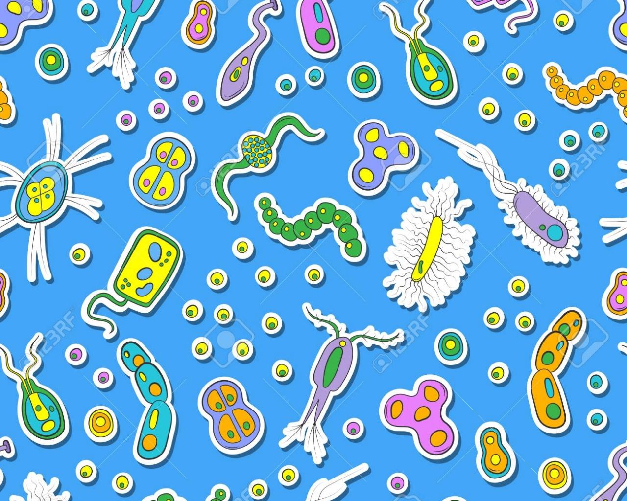 Free download Seamless Pattern With Image Of Bacteria Germs