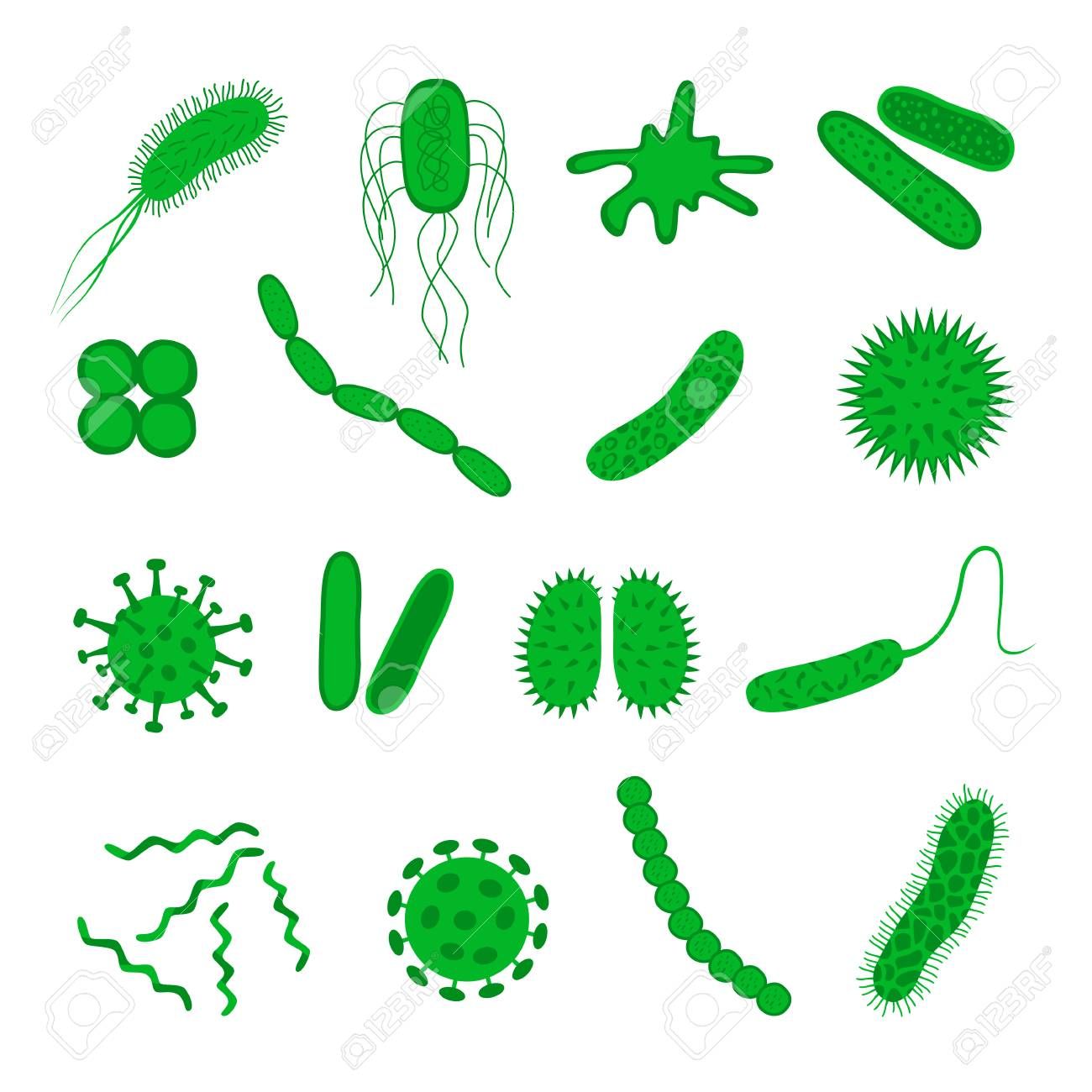 Free download Germs And Bacteria Icon Set Isolated On White