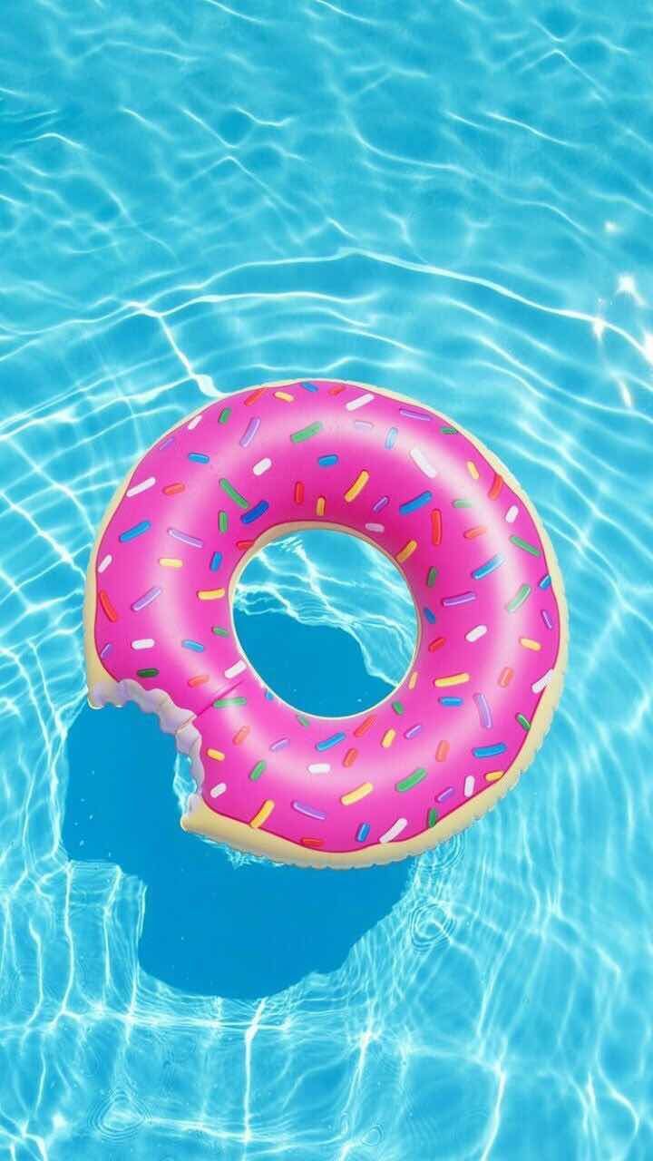 iPhone and Android Wallpaper: Donut Pool Float Wallpaper