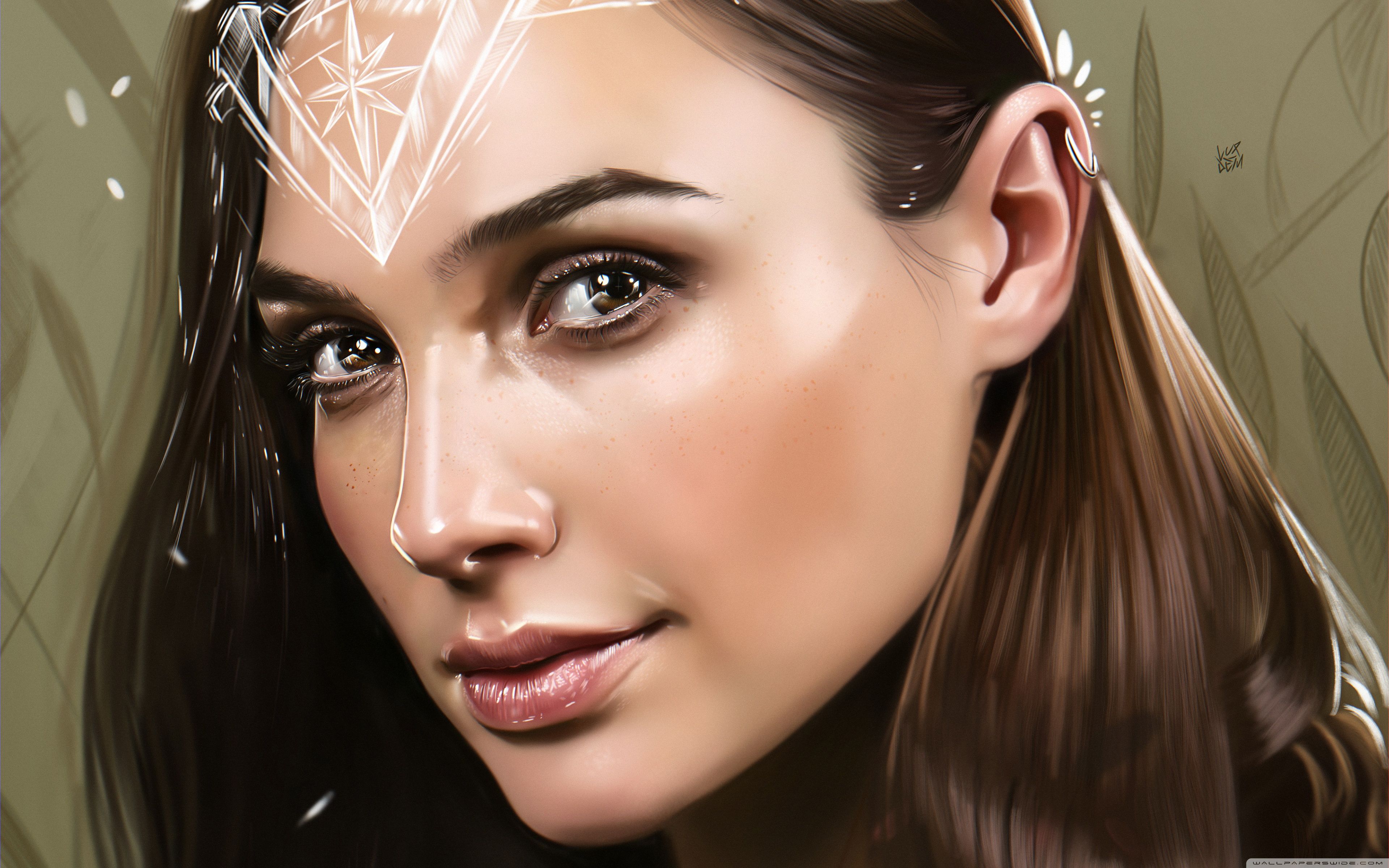 Gal Gadot Wonder Woman painting Art Ultra HD Desktop Background