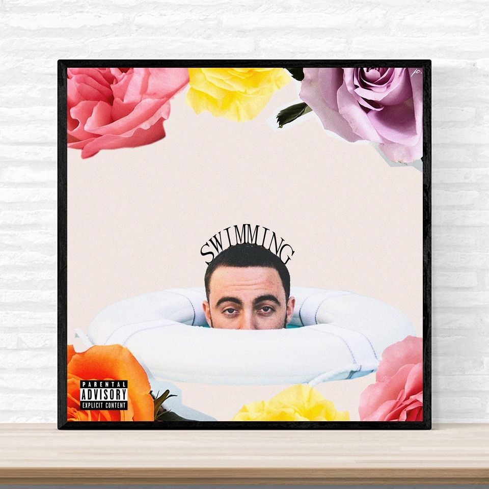 Mac Miller Swimming Music Album Cover Poster Print on Canvas Wall