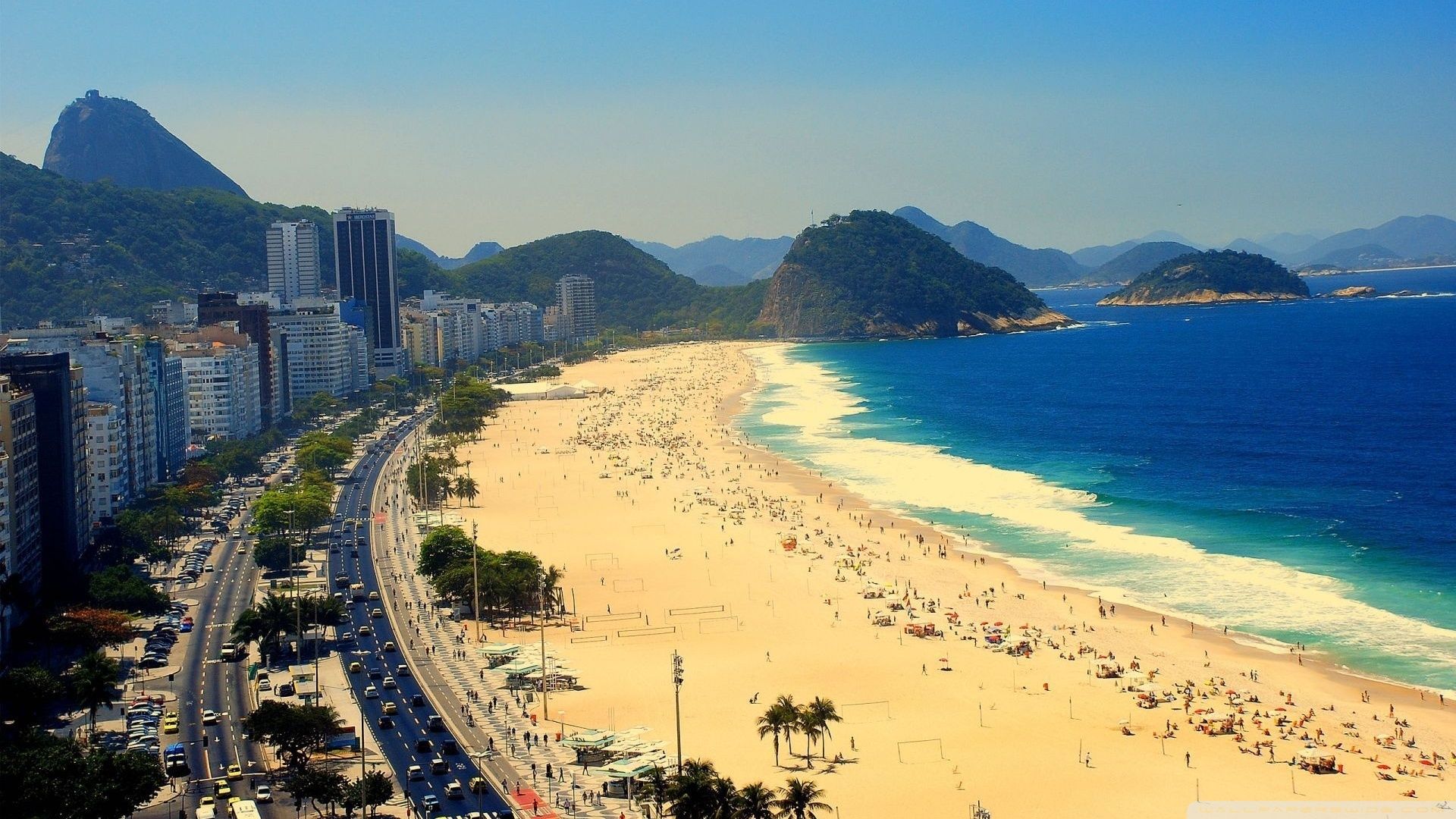 Copacabana Beach, Aerial View Of Rio de Janeiro, Brazil Ultra HD