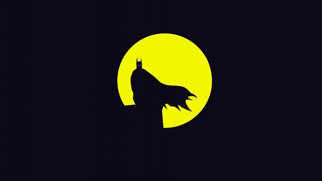 Download wallpaper night, the moon, Batman, section minimalism