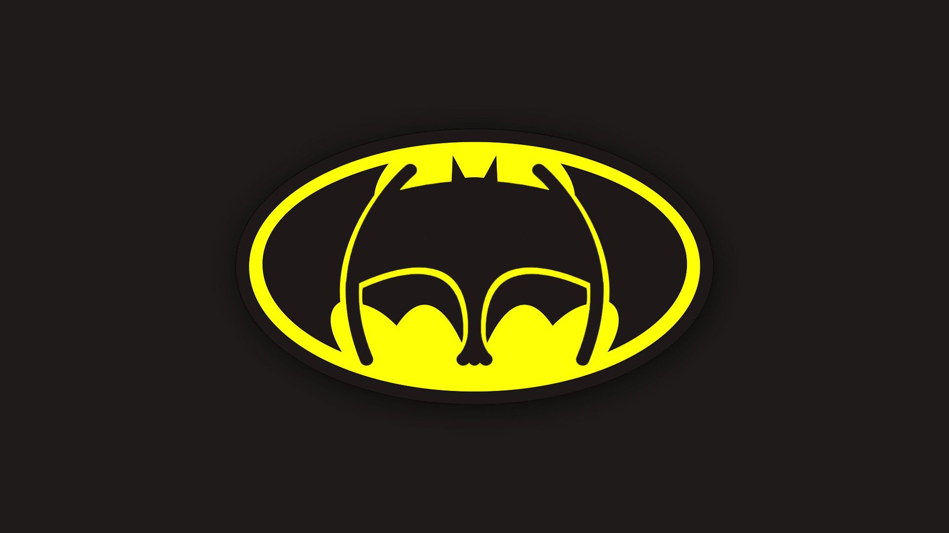 ass, Simple background, Logo, Black, Yellow, Batman Wallpaper HD