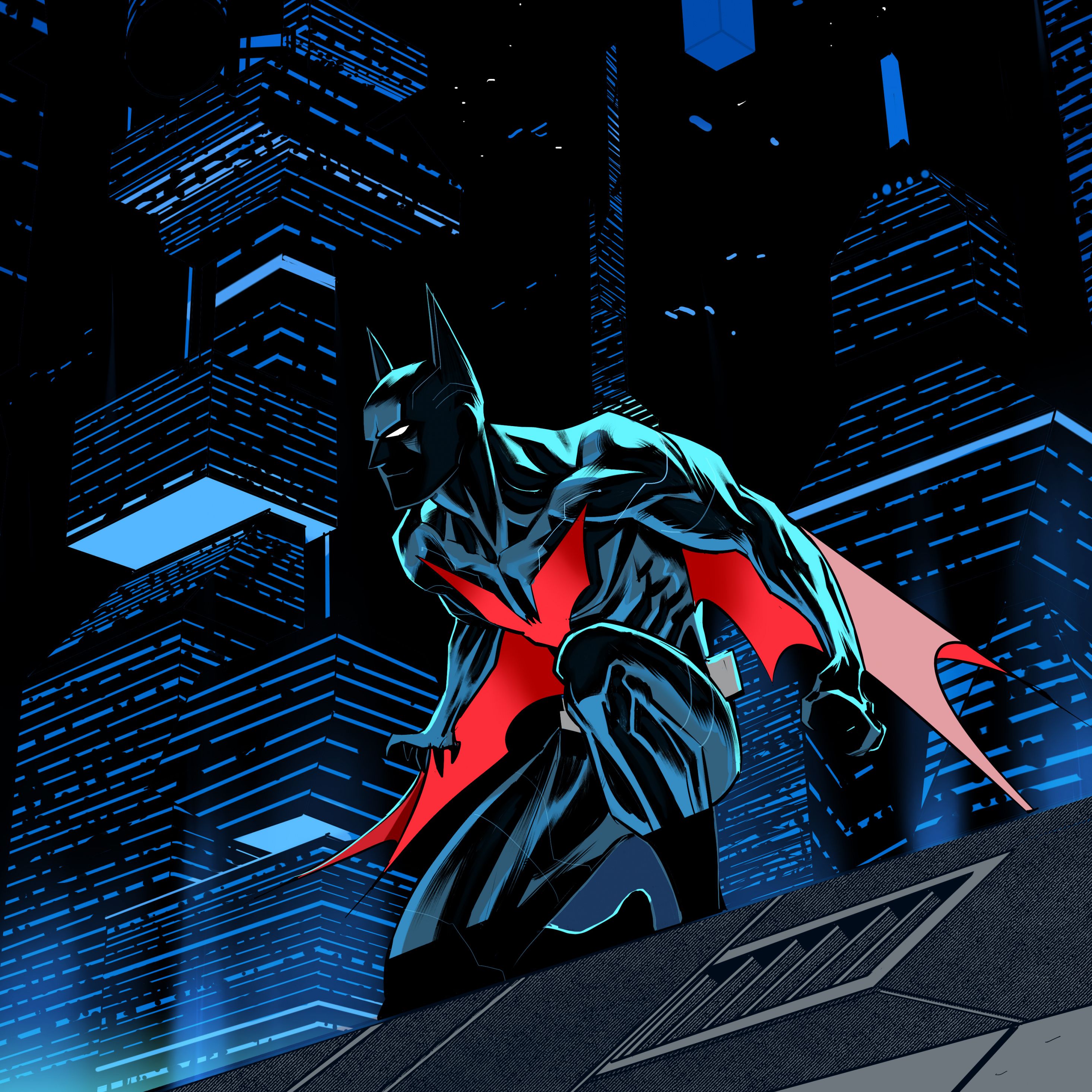 Download Batman Beyond, future batman, artwork, dark, art
