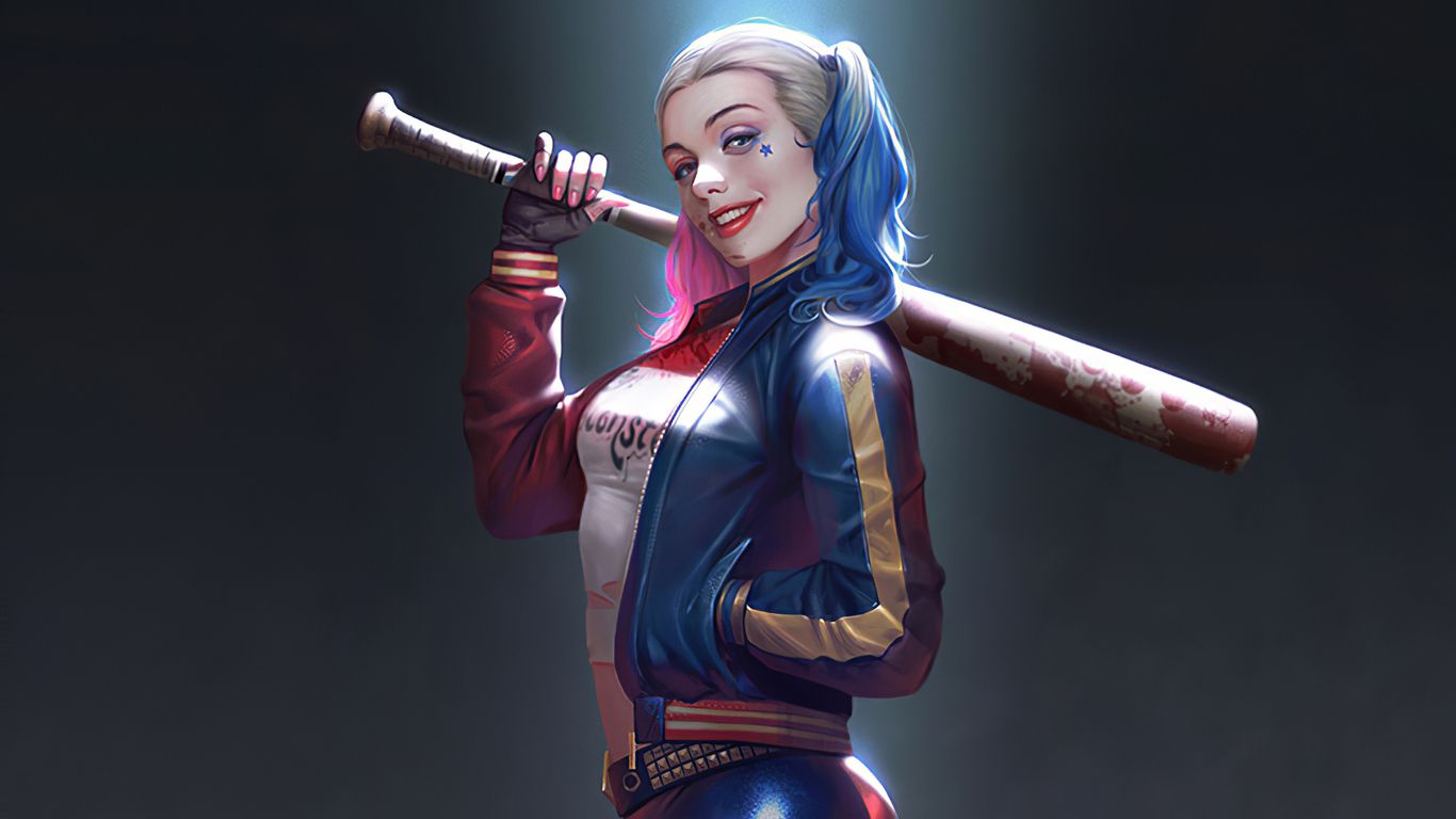 Harley Quinn Fanart Smiling 4k 1366x768 Resolution HD 4k