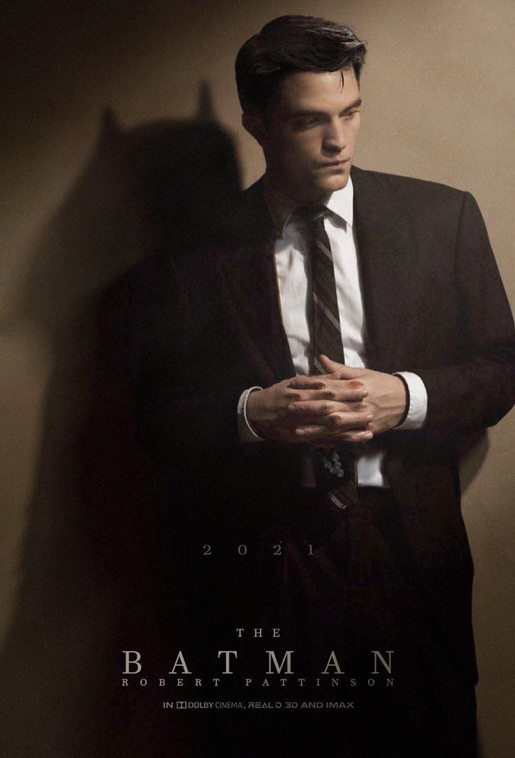 The Batman with Robert Pattinson movie poster, credit