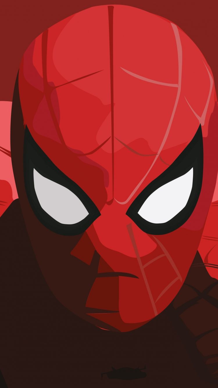 Download 750x1334 Wallpaper Spider Man, Minimal, Close Up, Art