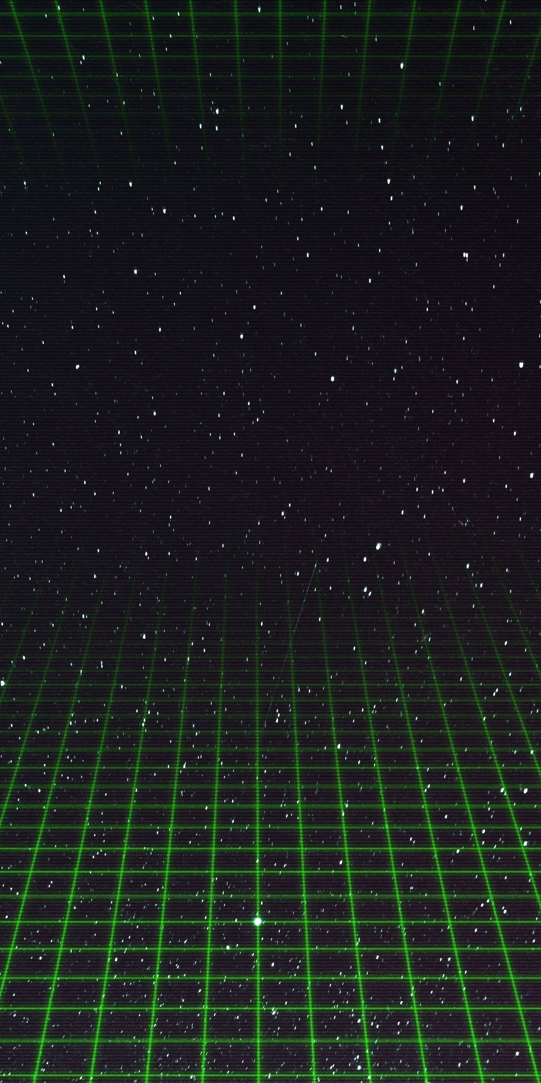 Synthwave, green grid, dark, space, art, 1080x2160 wallpaper