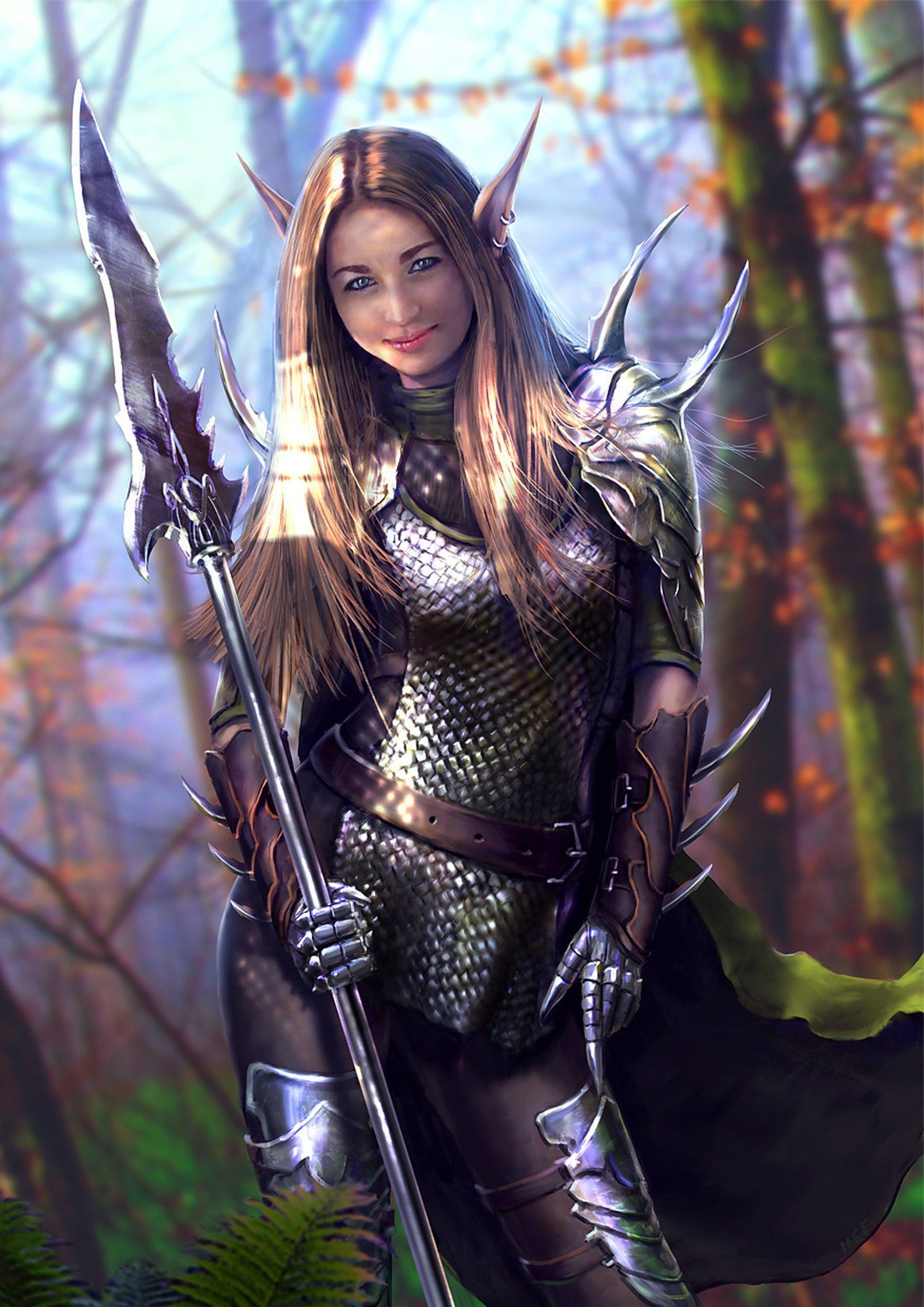 Fantasy armor elf girl warrior wallpapers.