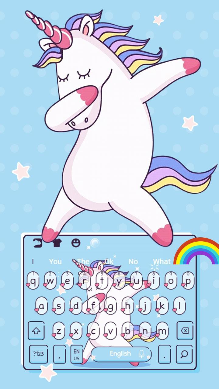 Cute Doing Dabbing Unicorn Keyboard Theme for Android