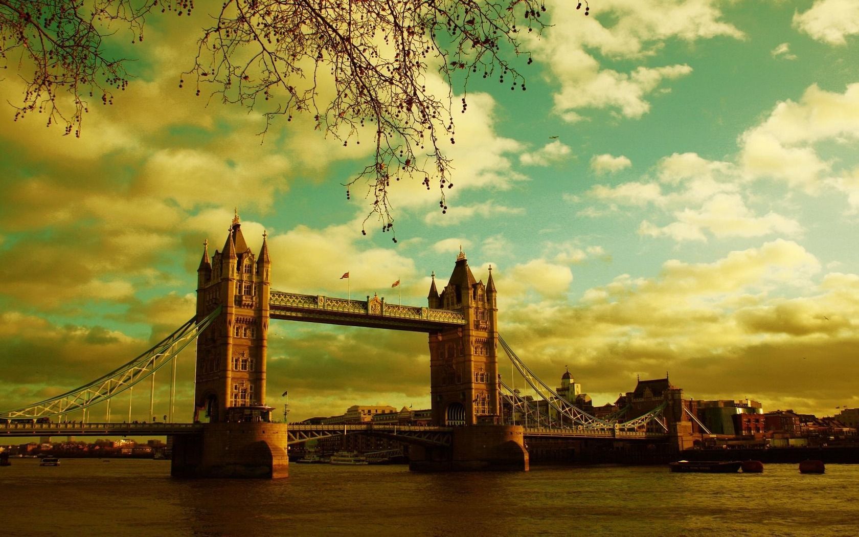 Autumn Wallpaper London, Tower Bridge River Thames 1680x1050