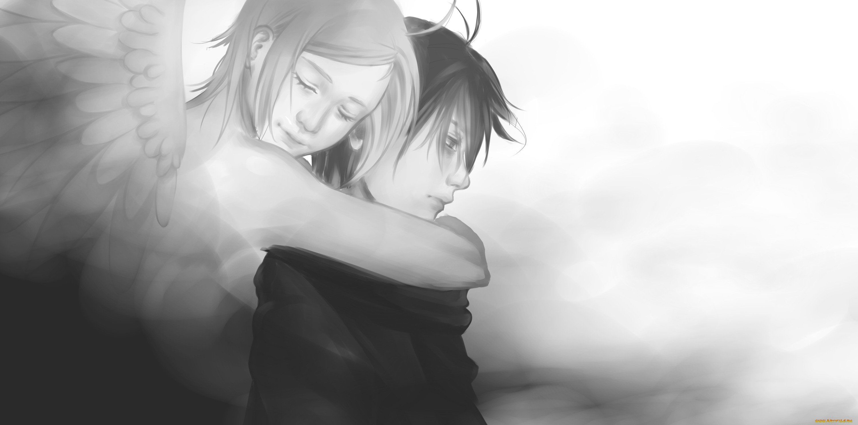 Anime Boy And Girl Hugging Wallpaper