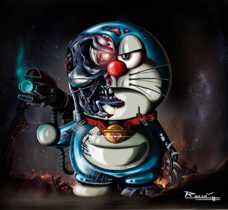 Doraemon Acabado di 2020. Karya seni 3D