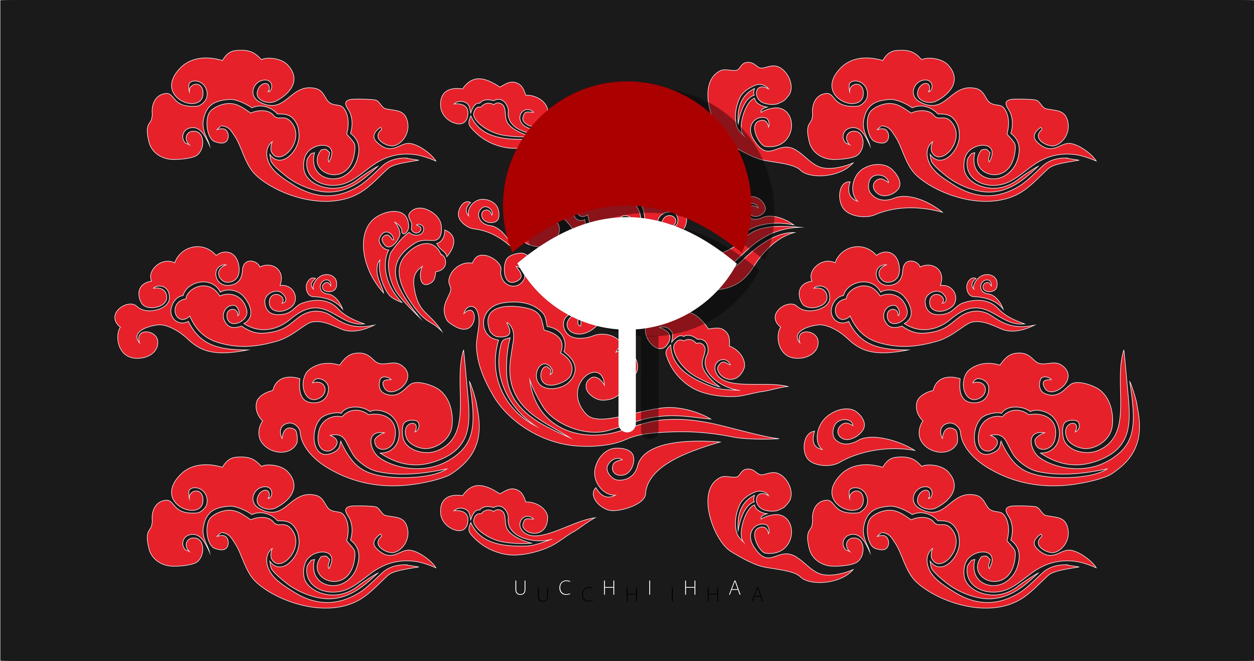 Uchiha Crest and Clouds of blood. [Wallpaper]