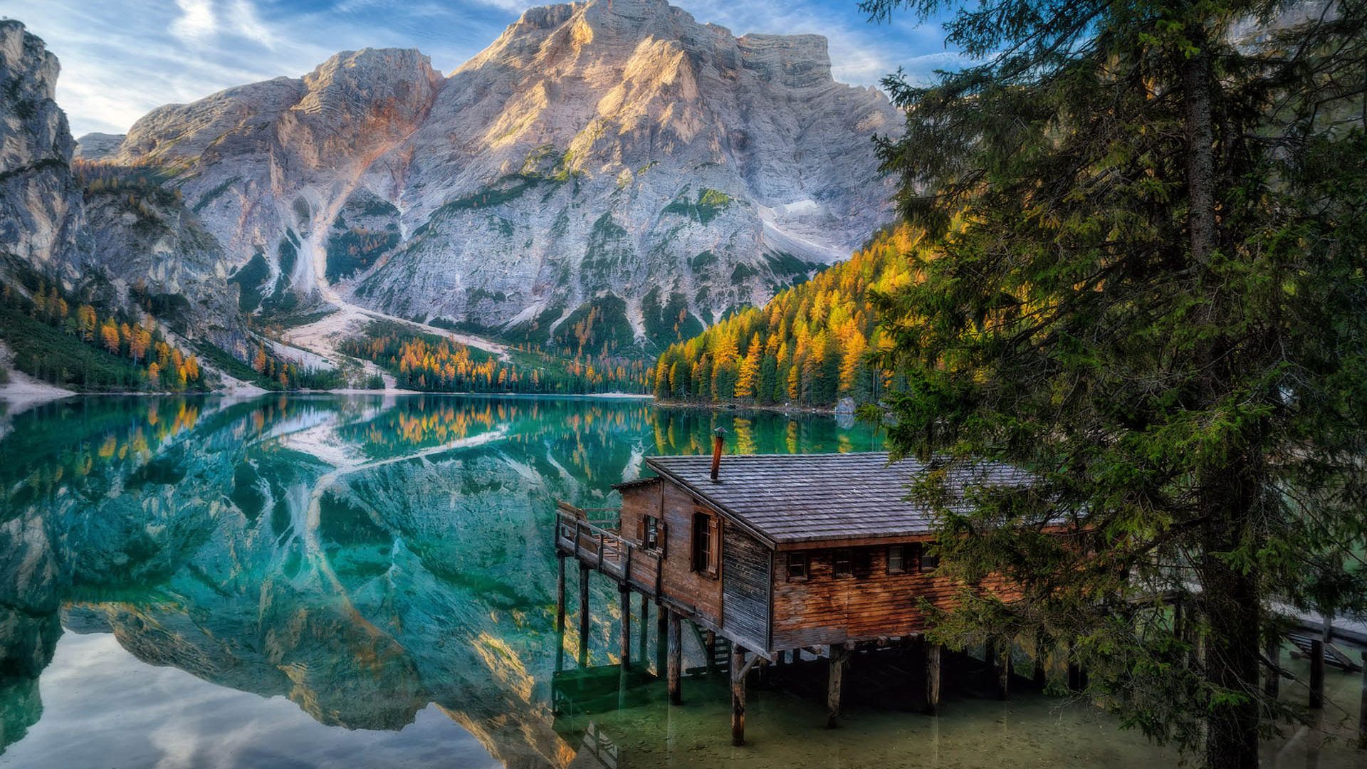 Pragser Wildsee Lake In Lago Di Braies Dolomites Italy Nature
