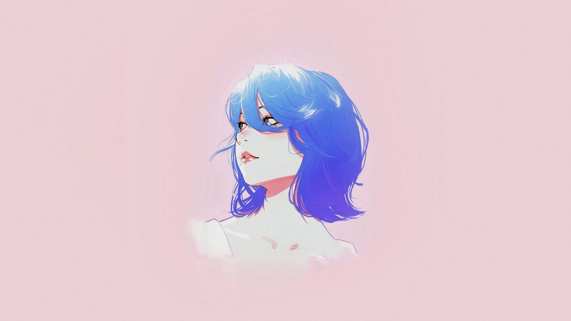 Girl With Blue Hair HD Wallpaperx1080