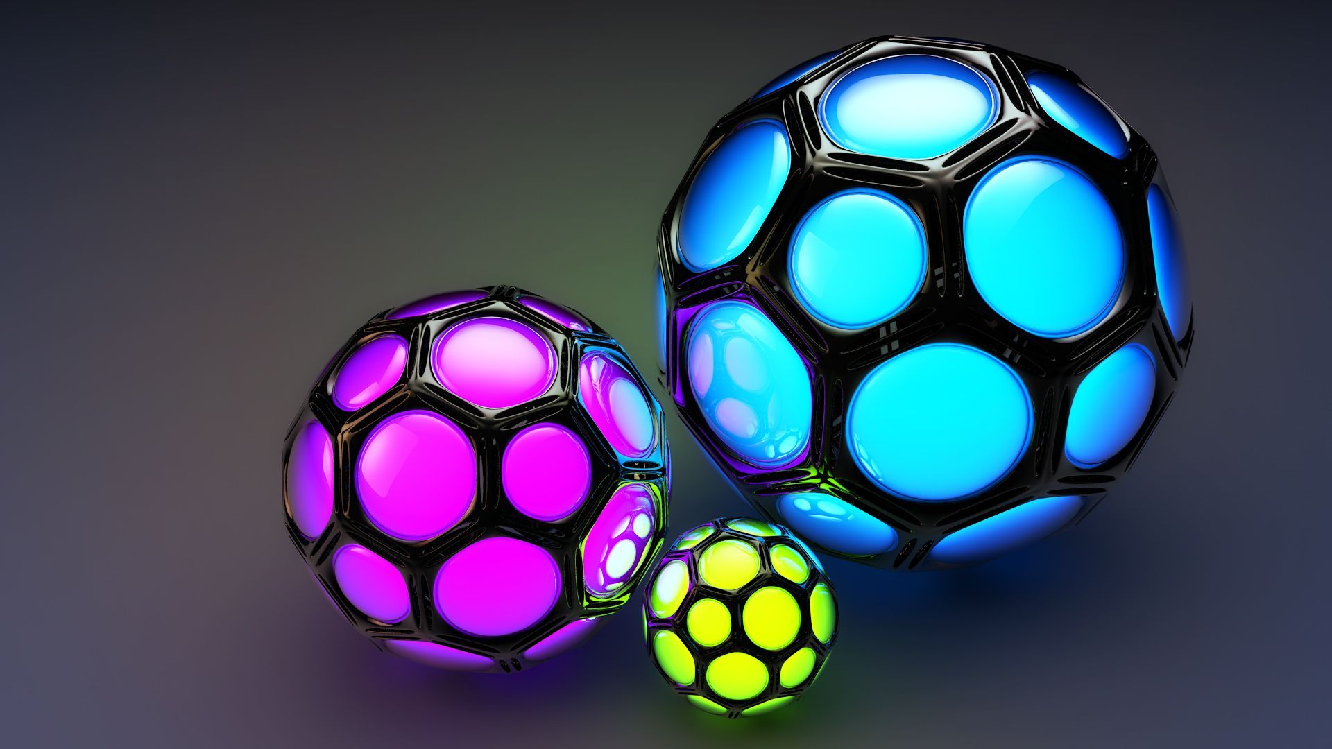 Abstract 3D Cinema Balls. Abstract Desktop HD Wallpaper. Ball
