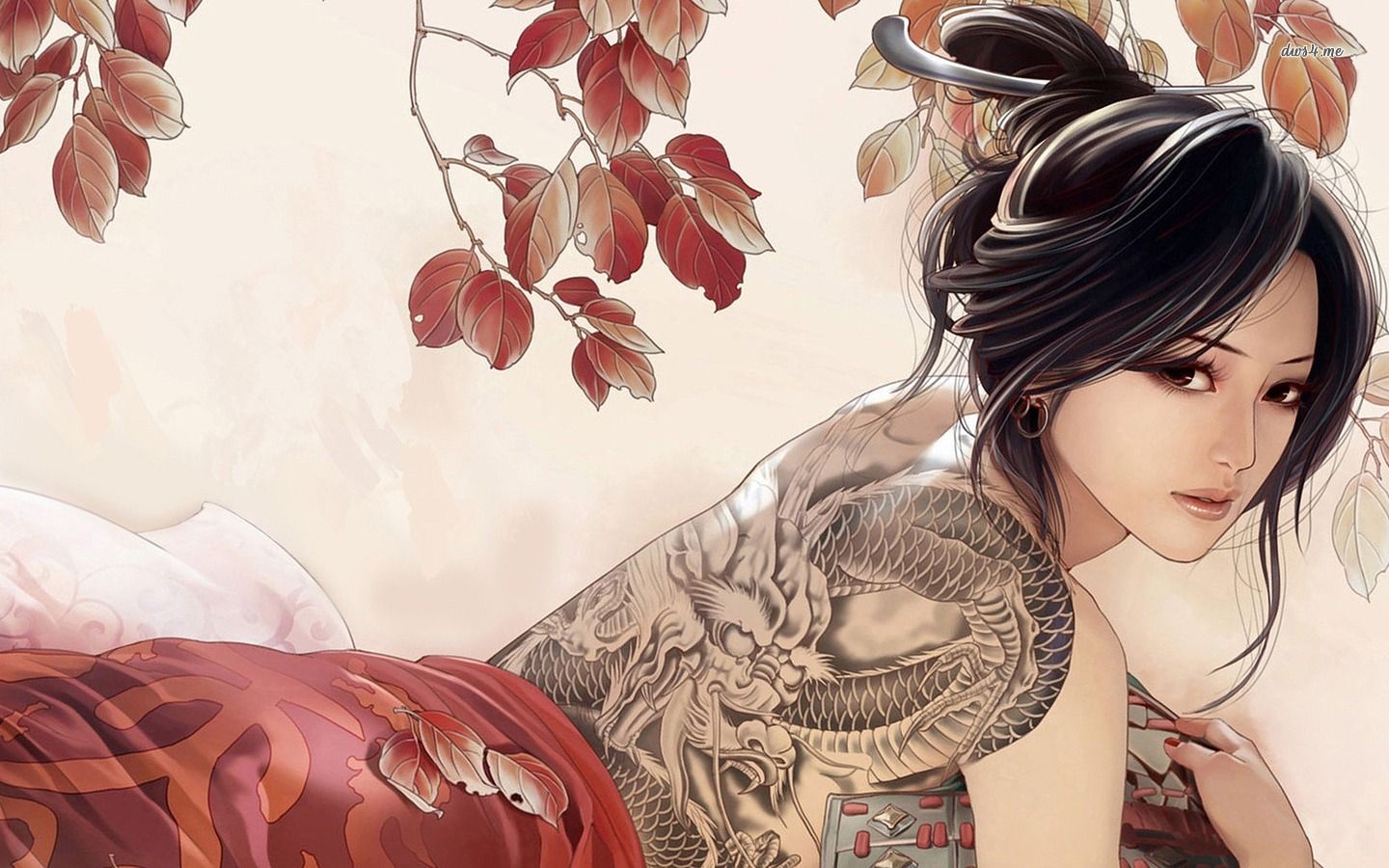 Beautiful Tattoo Girls Art Anime Wallpaper. Best HD Wallpaper