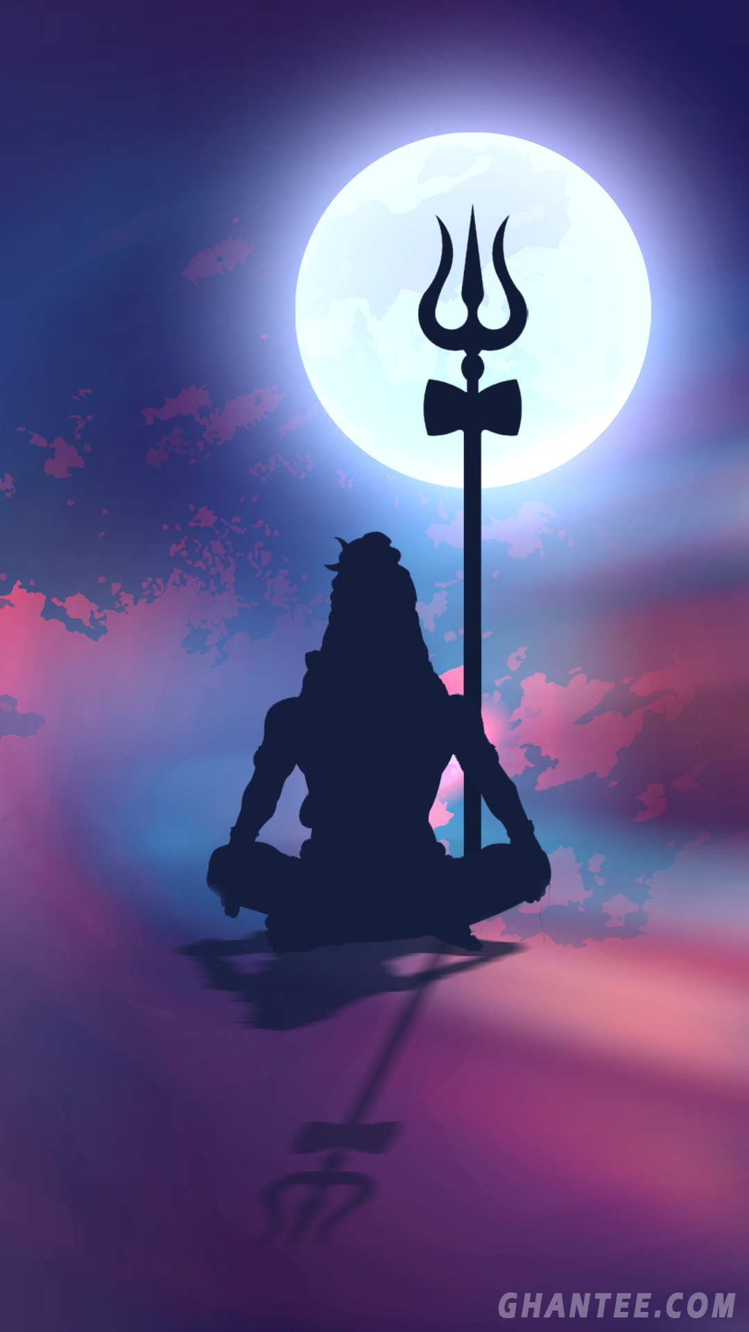 lord shiva silhouette phone wallpaperp