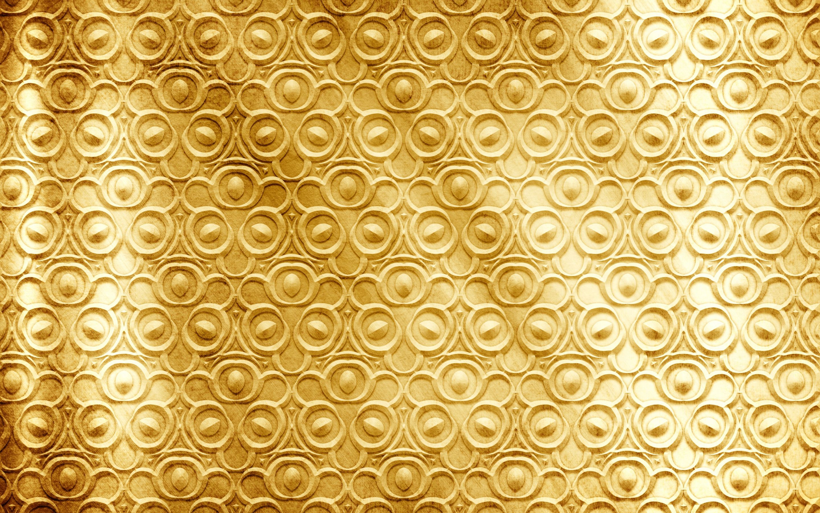 Download wallpaper gold texture with ornaments, luxury golden
