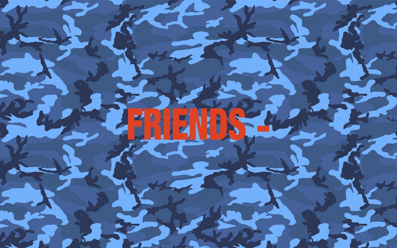 Blue Camo Vlone Friends Wallpaper