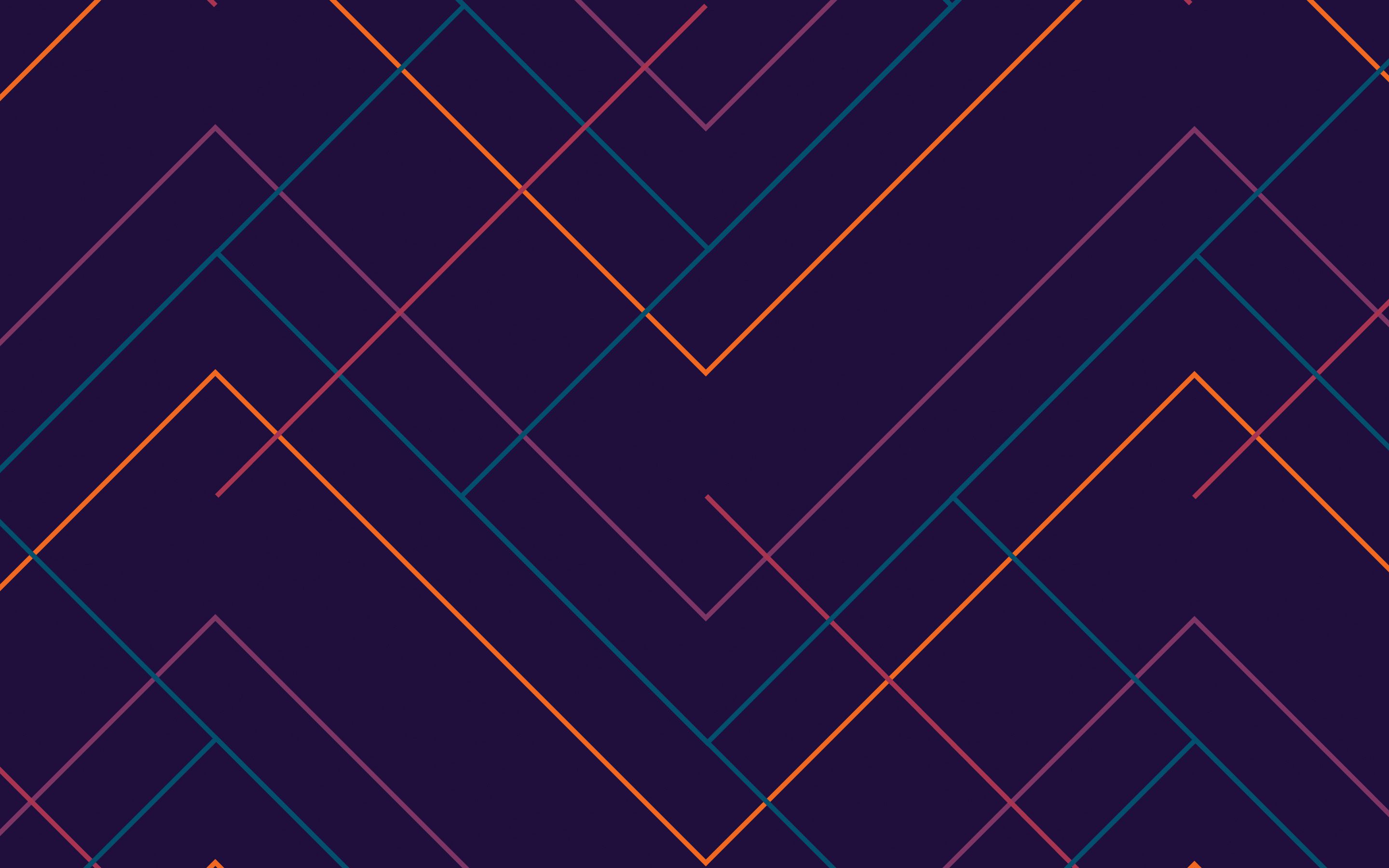 Download wallpaper abstract lines background, creative, violet background, abstract art, colorful lines, minimal for desktop with resolution 2880x1800. High Quality HD picture wallpaper