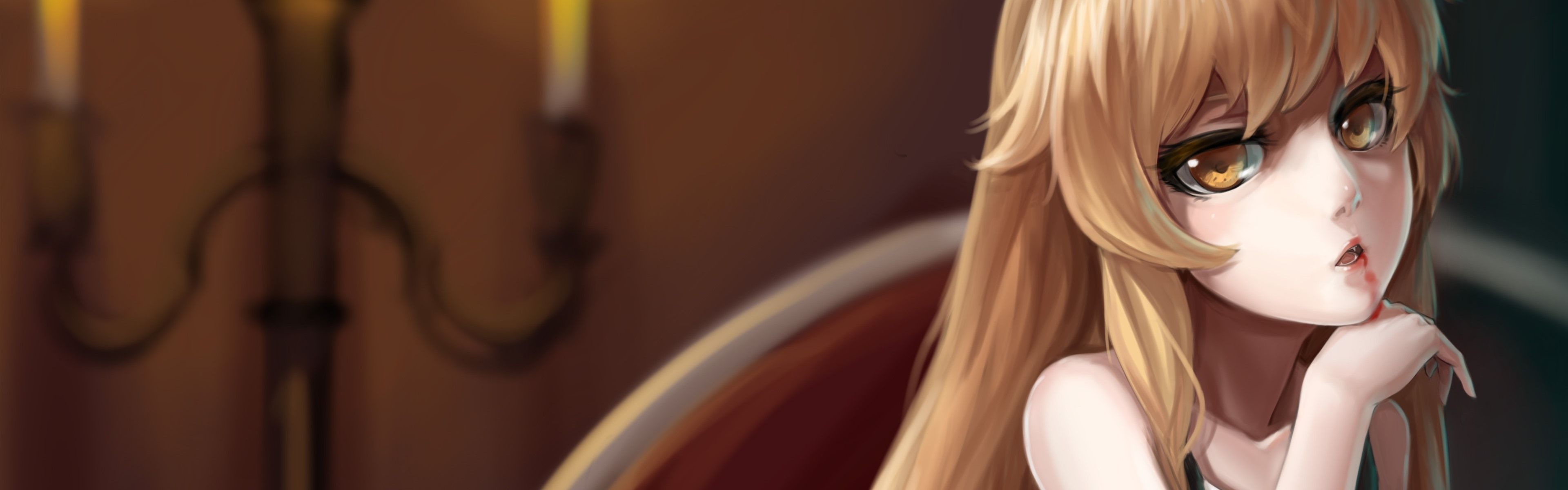 Wallpaper Blonde anime girl, vampire 3840x2160 UHD 4K Picture, Image